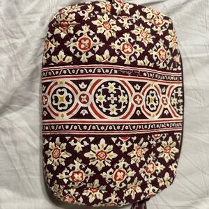 Retired Vintage Vera Bradley Quilted Pouch with Red and Cream Patterns